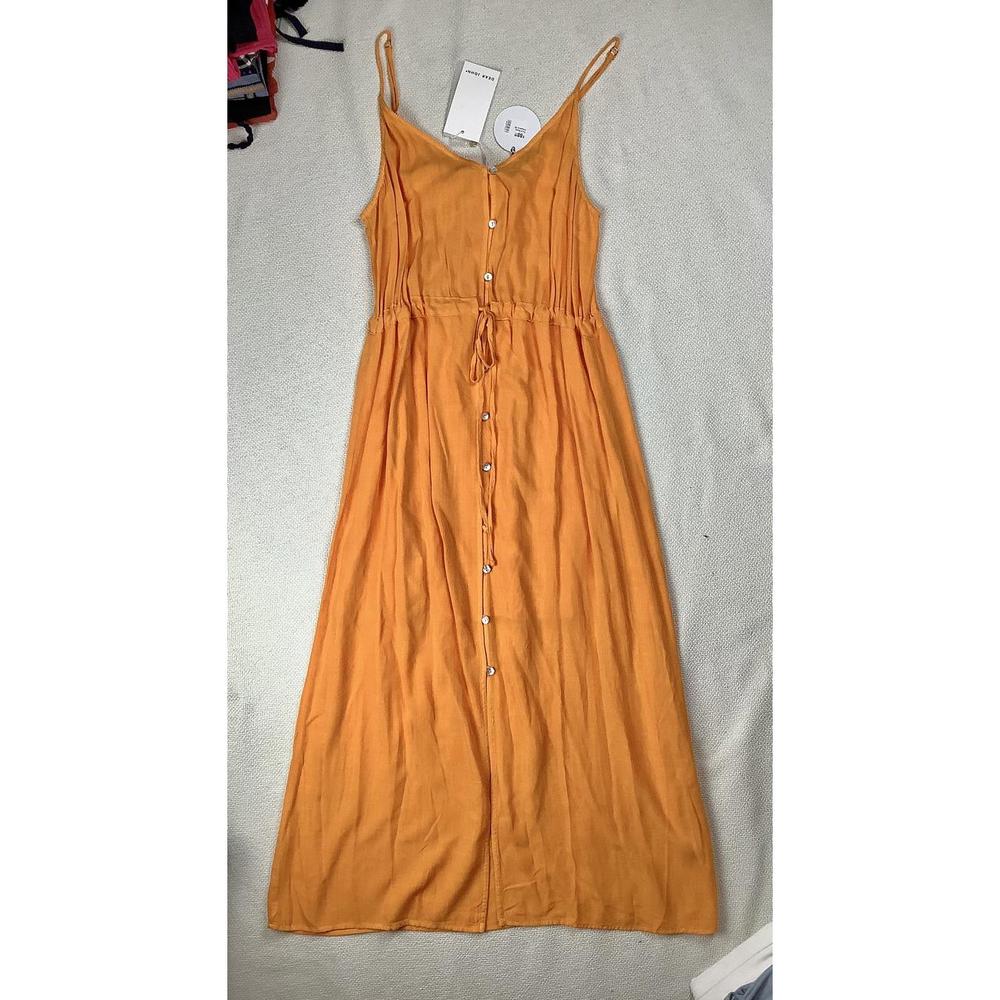 Dear John orange linen maxi dress size xs